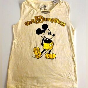 Disney Parks Women's Walt Disney World Gold Foil Mickey Sleeveless Tank Top NWT